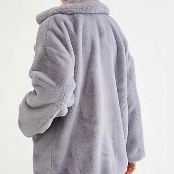 Free People Kate Faux Fur Double Breasted Jacket Blazer Women’s Sz XS - Picture 2 of 13